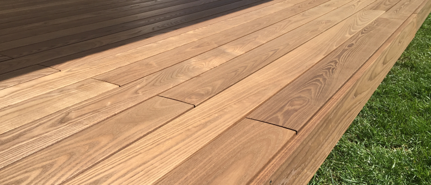 Holzterrasse ohne Schrauben Thermoesch | BS-Holzdesign