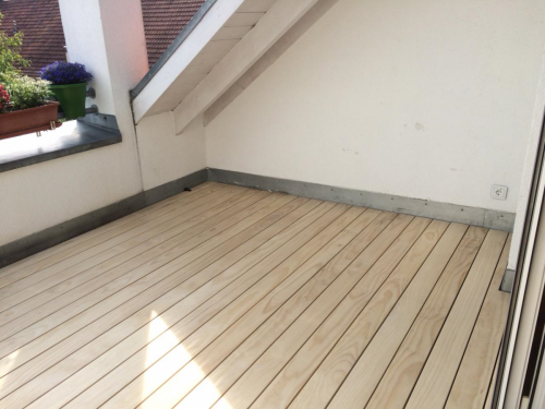 Holzboden Dachterrasse Clipsystem