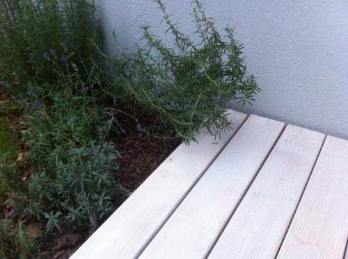 Holzterrasse weiss gelaugt