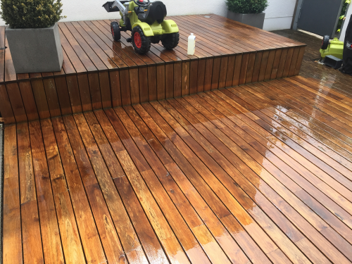 Reinigung Pflege Holzterrasse