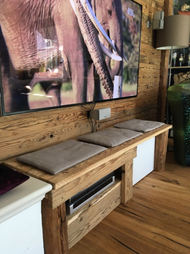 TV Wand Holzverkleidung Altholz (2)