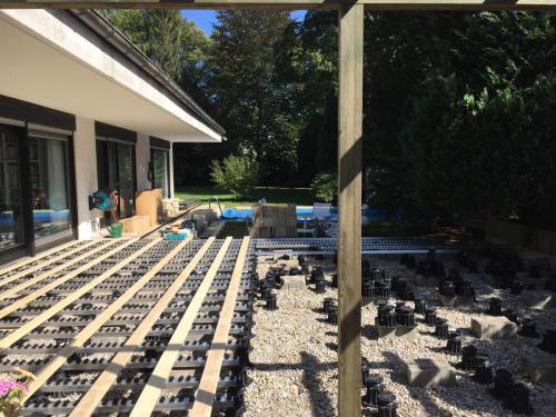 hoher Aufbau Kiesbett